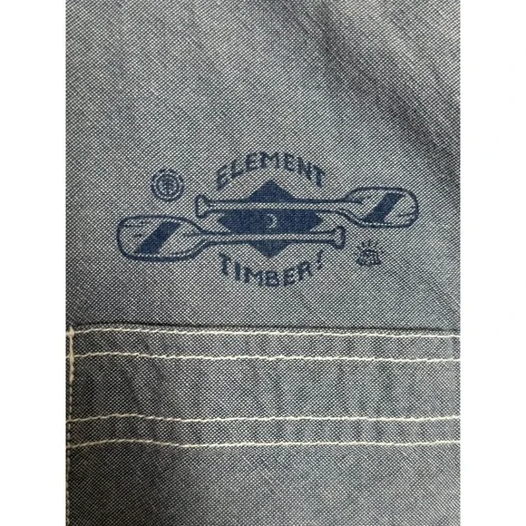 Element x Timber Button Up Shirt Mens M Chambray Workwear Skate - Picture 6 of 6